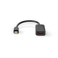 Nedis CCGB37654BK02 video kabel adapter 0,2 m Mini DisplayPort HDMI Zwart - thumbnail