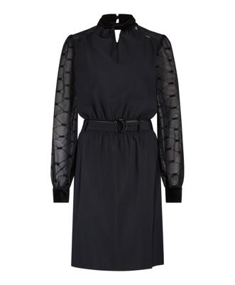 Zip73 Twisted Collar Dress W25/212/02/001 Jurk 001 Black