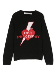 Philosophy Di Lorenzo Serafini Kids pull à logo en intarsia - Noir