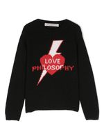 Philosophy Di Lorenzo Serafini Kids pull à logo en intarsia - Noir - thumbnail