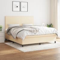 Boxspring met matras stof crèmekleurig 180x200 cm