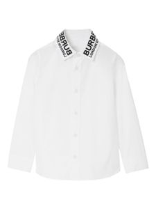 Burberry Kids chemise boutonnée à logo imprimé - Blanc