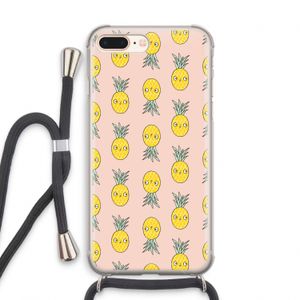 Ananas: iPhone 8 Plus Transparant Hoesje met koord