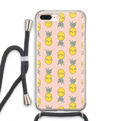 Ananas: iPhone 8 Plus Transparant Hoesje met koord