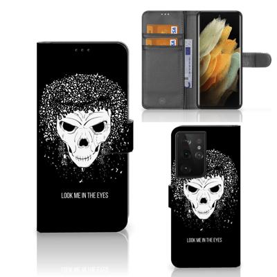 Telefoonhoesje met Naam Samsung Galaxy S21 Ultra Skull Hair Telefoonhoesje met Naam Samsung Galaxy S21 Ultra Skull Hair