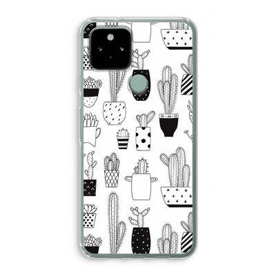 Cactusmotief: Google Pixel 5 Transparant Hoesje