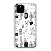 Cactusmotief: Google Pixel 5 Transparant Hoesje