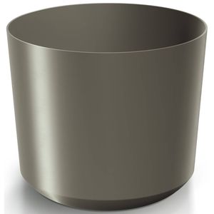 Prosperplast Plantenpot/bloempot Babylon - kunststof - buiten/binnen - titanium grijs - D15 x H15 cm - Plantenpotten