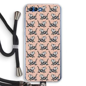 Zwarte poes: Honor 10 Transparant Hoesje met koord