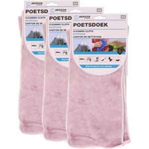 Poetsdoeken - set 6x - extra zacht - microvezel - 2 formaten - roze