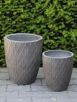 Plantenbakken antraciet, light cement, set