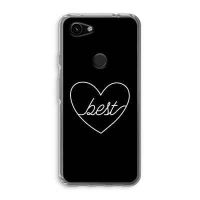 Best heart black: Google Pixel 3a Transparant Hoesje