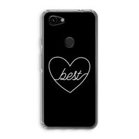 Best heart black: Google Pixel 3a Transparant Hoesje