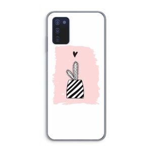 Zwart-wit cactus: Samsung Galaxy A03s Transparant Hoesje
