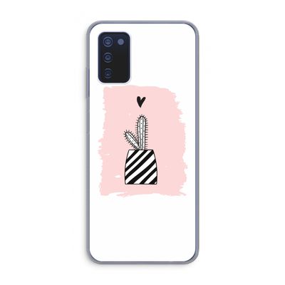 Zwart-wit cactus: Samsung Galaxy A03s Transparant Hoesje