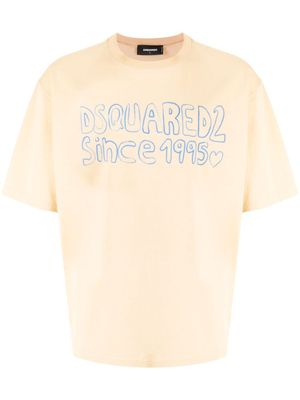 DSQUARED2 t-shirt en coton à logo imprimé - Jaune