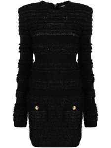 Balmain robe courte en tweed - Noir