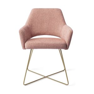 Jesper Home Yanai eetkamerstoel Pink Punch cross gold
