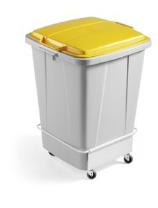 Vuilnisemmertrolley met 4 zwenkwielen recyclingcontainer 90 l wit DURABLE