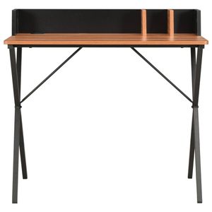 The Living Store Strakke Bureau - X - Bureau - 80 x 50 x 84 cm - Zwart/Bruin