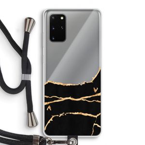 Gouden marmer: Samsung Galaxy S20 Plus Transparant Hoesje met koord