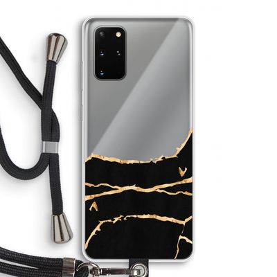 Gouden marmer: Samsung Galaxy S20 Plus Transparant Hoesje met koord