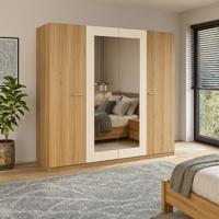 Home365 Kledingkast Verdal - 4-Deurs incl. Spiegel