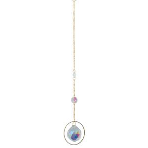 Feng Shui Regenboog Hanger Facet Bol Flower of Life Goudkleurig (31 cm)