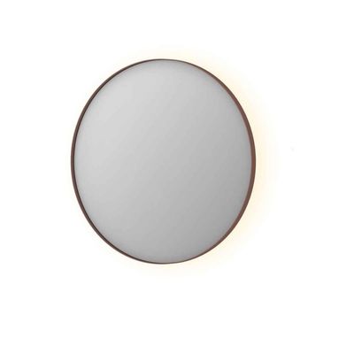 Spiegel Ink SP17 Rond Colour Changing LED Rondom 80 x 4 x 80 cm Dimbaar In Aluminium Kader Geborsteld Koper Ink