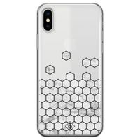 iPhone X/XS transparant hoesje - Marmer grijs abstract