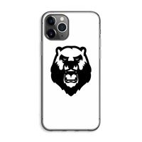Angry Bear (white): iPhone 11 Pro Max Transparant Hoesje