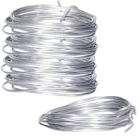 Aluminium draad - 5x - hobby en knutsel draad - 2 mm x 200 cm - Bloemendraad/binddraad - zilver