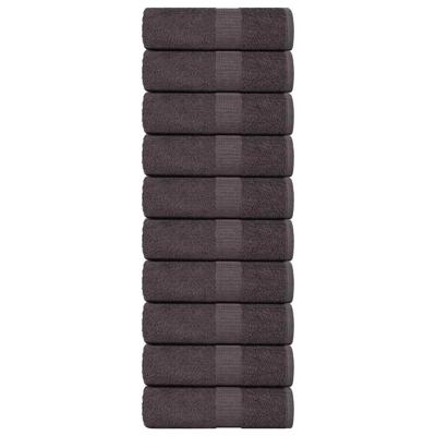 VidaXL Zeepdoekjes 10 st 30x30cm 360 g/m² 100% katoen antracietkleurig