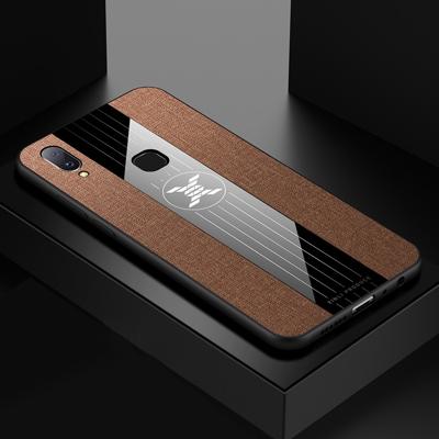 Voor vivo V11i/Z3i XINLI stiksels doek textuur schokbestendig TPU beschermhoes (bruin)