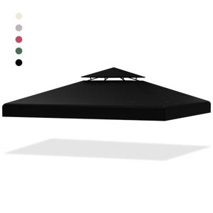 Paviljoendak Vervangdak Paviljoenzeil Dakafvoer Schoorsteenafvoer voor Paviljoen 3 x 3 M Zwart