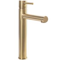 Wastafelkraan REA Tess | Opbouw | Mengkraan | Hoog model | 1-hendel | Rond | Goud mat