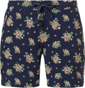 Blauwe pyjamashort roosjes Pastunette