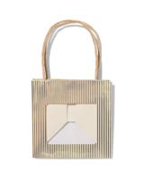 HEMA Cadeautasje Met Venster 10x11x11cm Wit Strepen Goud
