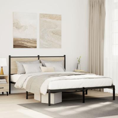 Bedframe zonder matras metaal sonoma eikenkleurig 150x200 cm