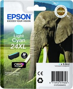 Epson Elephant Singlepack Light Cyan 24XL Claria Photo HD Ink