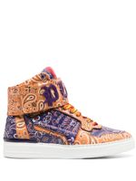 Philipp Plein baskets montantes à motif cachemire - Orange - thumbnail