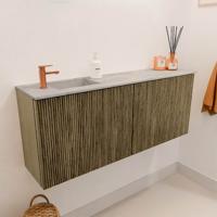 Toiletmeubel Mondiaz Joya Dlux | 100 cm | Meubelkleur Dusk | Faye wastafel Glace Wasbak Links | 1 kraangat