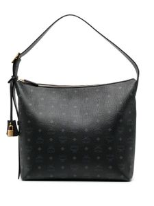 MCM grand sac porté épaule Aren à motif monogrammé - Noir