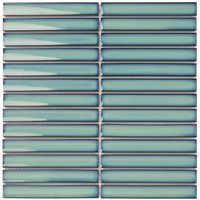 Tegelsample: The Mosaic Factory Sevilla smalle vinger 2cm mozaïek tegels 30x30 ocean green - thumbnail