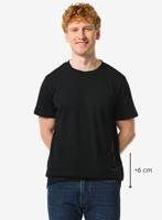 HEMA Heren T-shirt Regular Fit O-hals Extra Lang - 2 Stuks Zwart (zwart)