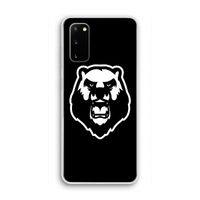 Angry Bear (black): Samsung Galaxy S20 Transparant Hoesje