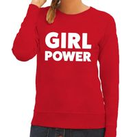 Girl Power tekst sweater rood voor dames - thumbnail