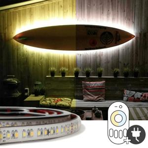 2 meter dual white led strip voor buiten complete set