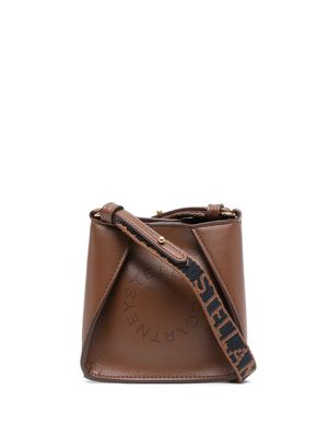 Stella McCartney sac à bandoulière à logo Stella - Marron