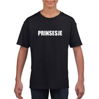 Prinsesje tekst t-shirt zwart meisjes XS (110-116)  - - thumbnail